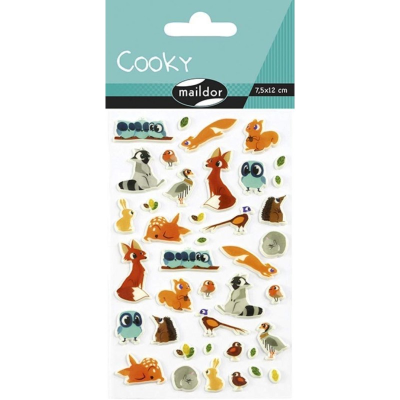 Stickers 3D Cooky Animaux de la forêt Stickers 3D Cooky Animaux de la forêt