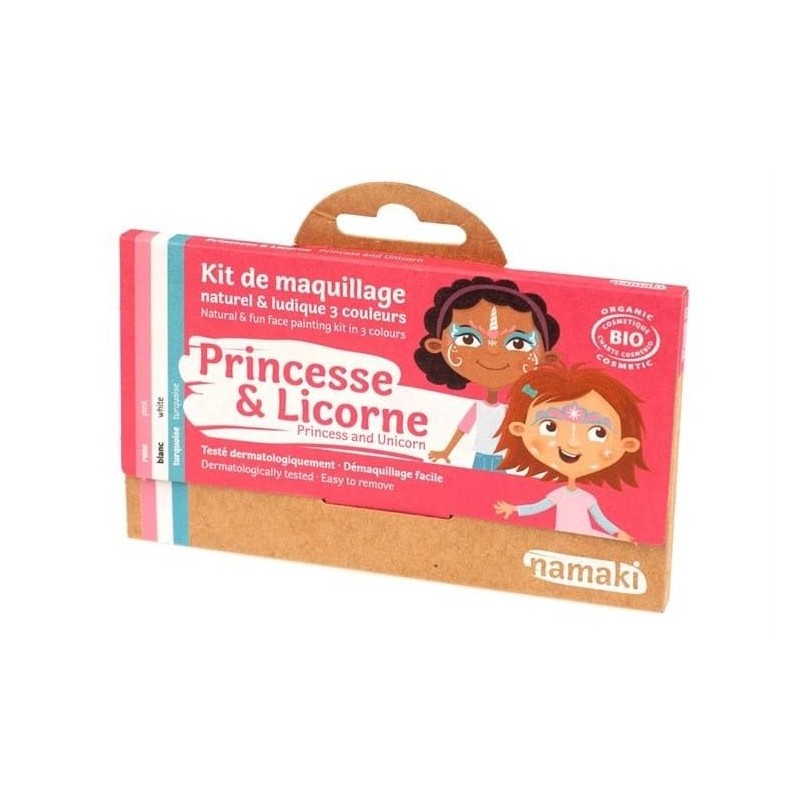 Kit de maquillage BIO 3 couleurs Princesse et licorne Kit de maquillage BIO 3 couleurs Princesse et licorne