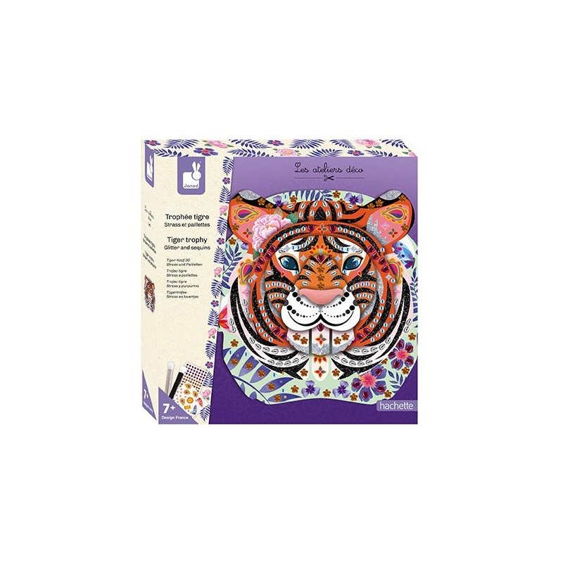 Trophée tigre strass et paillettes Trophée tigre strass et paillettes