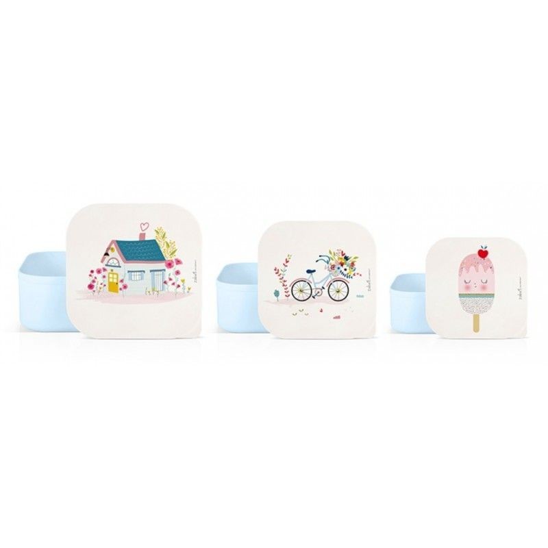 Set de 3 boites à goûter - Vacances Set de 3 boites à goûter - Vacances