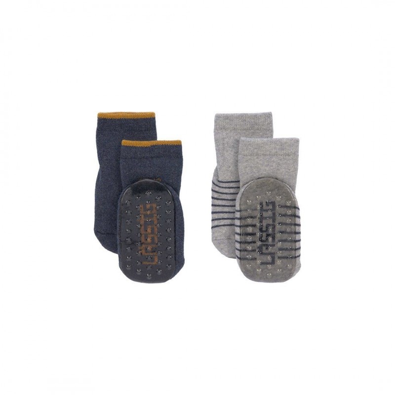 Chaussettes antidérapantes - Bleu/Gris T 27-30 (Lot de 2) Chaussettes antidérapantes - Bleu/Gris T 27-30 (Lot de 2)