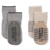 Chaussettes anitidérapantes Gris/Beige T 23-26 (Lot de 2)
