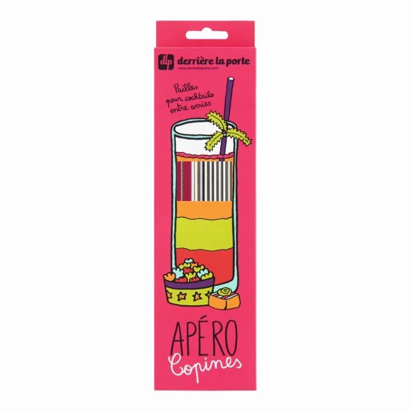 Set de 10 pailles + goupillon METAL - Apéro des copines Set de 10 pailles + goupillon METAL - Apéro des copines