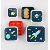 Set 4 boîtes à tartines/goûter - Fusée