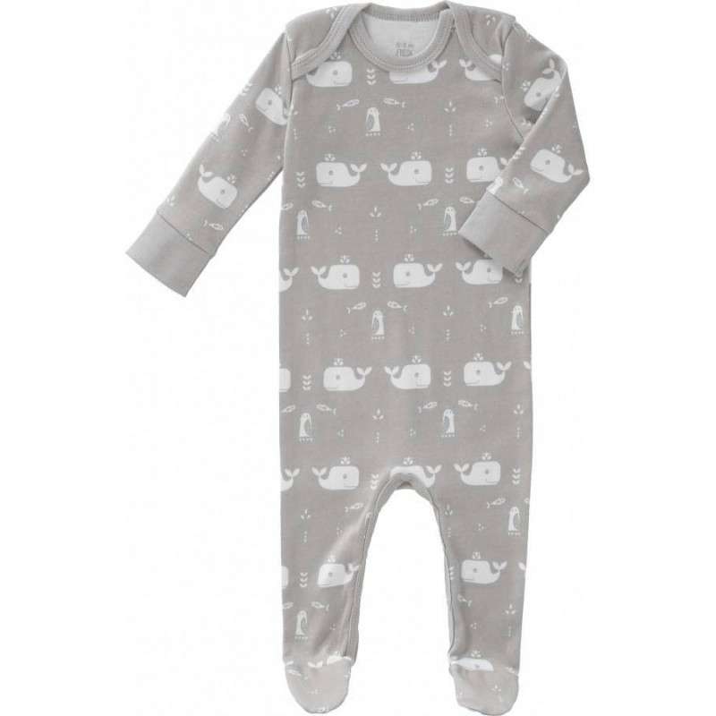 Pyjama avec pieds Baleine - gris 3-6 M Pyjama avec pieds Baleine - gris 3-6 M