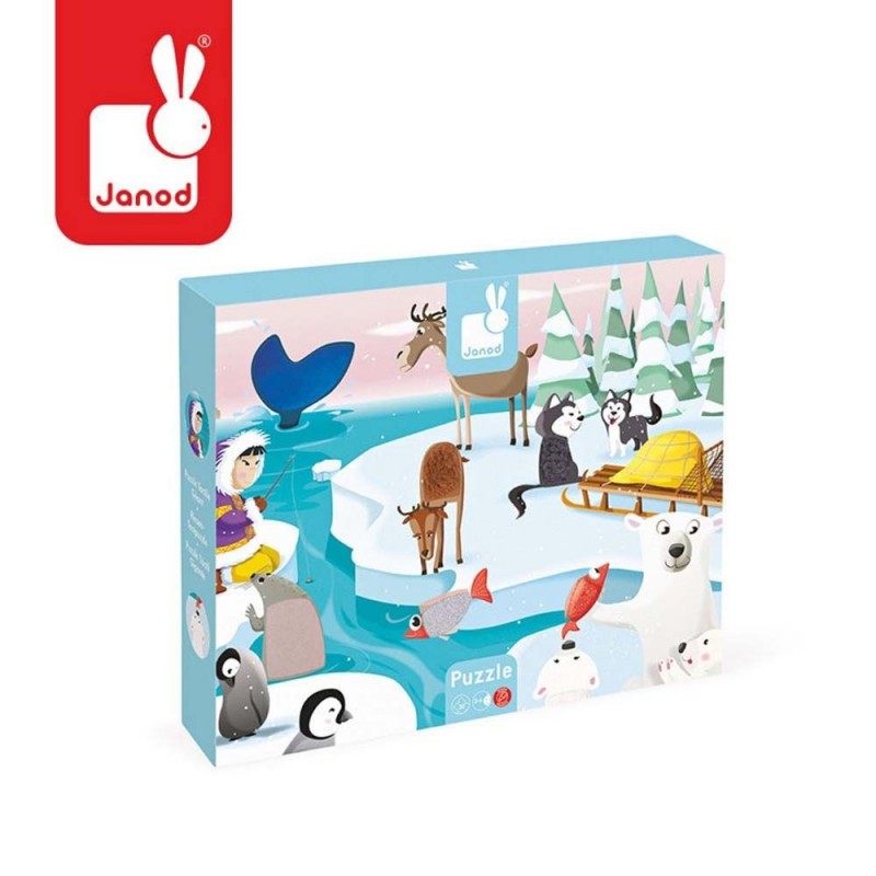 Puzzle tactile géant 20 pièces - La vie sur la banquise Puzzle tactile géant 20 pièces - La vie sur la banquise