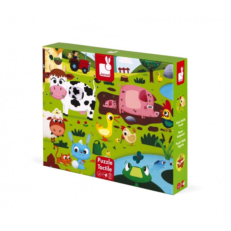 Puzzle géant tactile 20 pièces - Les animaux de la ferme Puzzle géant tactile 20 pièces - Les animaux de la ferme