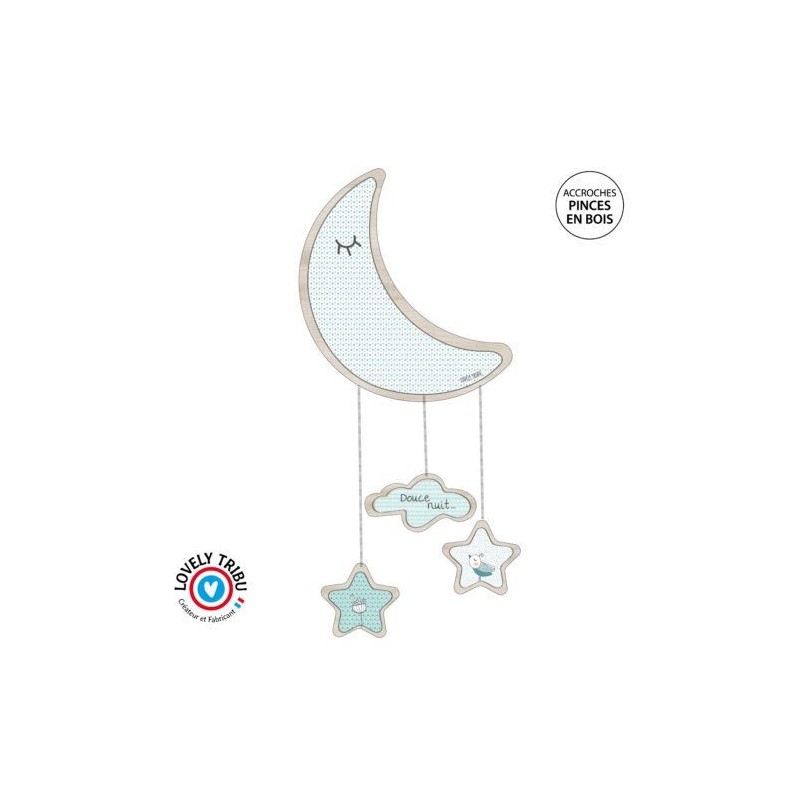 Tribu Bois joli - La lune porte-photos Prune Tribu Bois joli - La lune porte-photos Prune