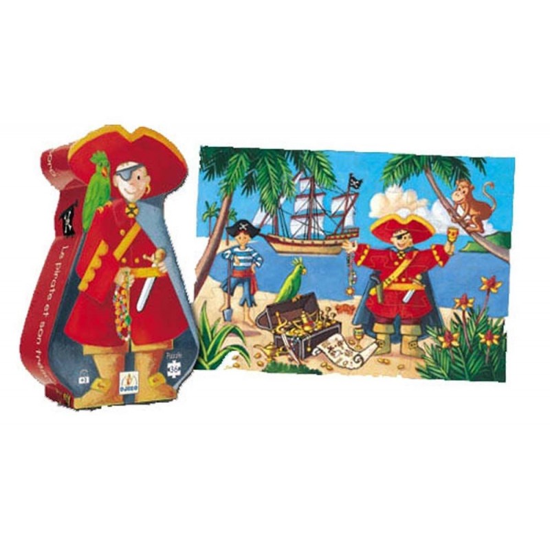 Puzzle silhouette - Le pirate et son trésor Puzzle silhouette - Le pirate et son trésor
