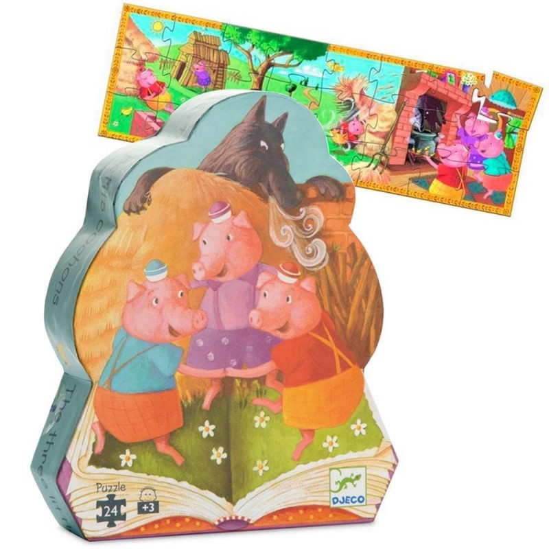 Puzzle silhouette - Les trois petits cochons Puzzle silhouette - Les trois petits cochons