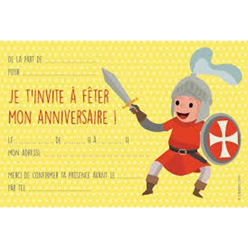 Invitation anniversaire Chevalier rouge Invitation anniversaire Chevalier rouge