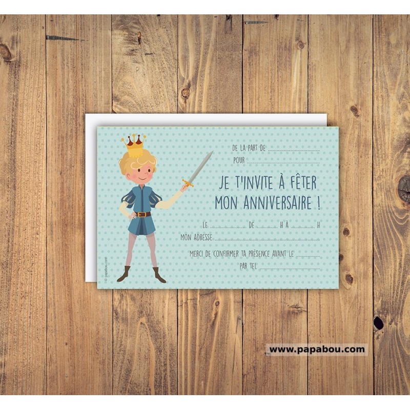 Invitation anniversaire Chevalier bleu Invitation anniversaire Chevalier bleu