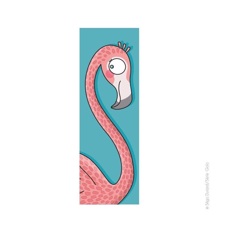 Tableau tête de flamant rose 20x60 cm Tableau tête de flamant rose 20x60 cm