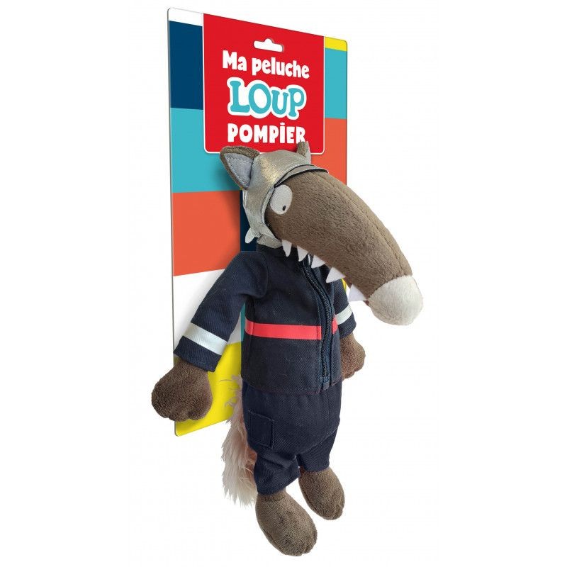 Peluche loup - Pompier Peluche loup - Pompier