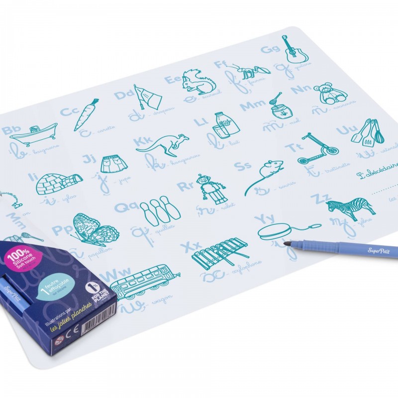 Set de table en silicone - Abécédaire illustré Set de table en silicone - Abécédaire illustré