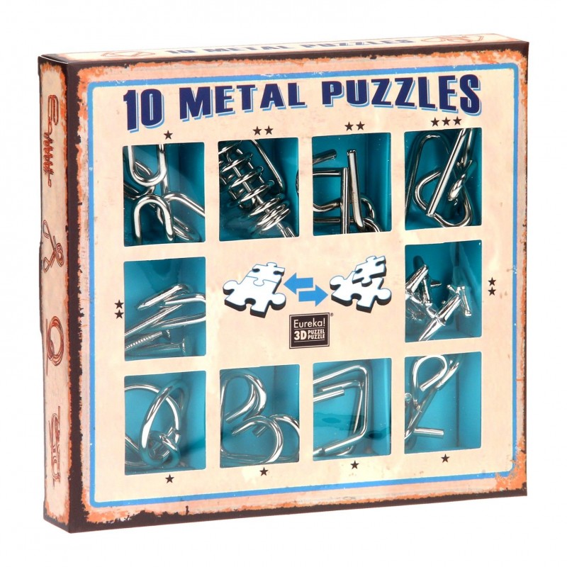10 puzzles casses-tête en métal - Bleu 10 puzzles casses-tête en métal - Bleu