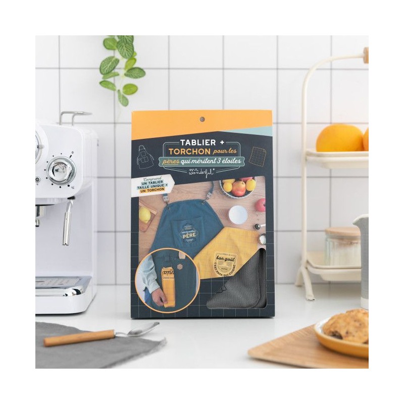 Tablier + torchon - Tout à bon goût quand c'est papa qui cuisine Tablier + torchon - Tout à bon goût quand c'est papa qui cuisine