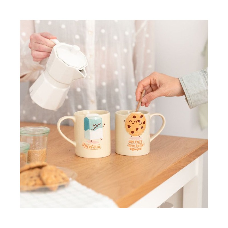 Set de 2 mugs - Toi et moi, on fait une belle équipe Set de 2 mugs - Toi et moi, on fait une belle équipe
