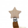 Attache tétine Etoile - gaze de coton moutarde