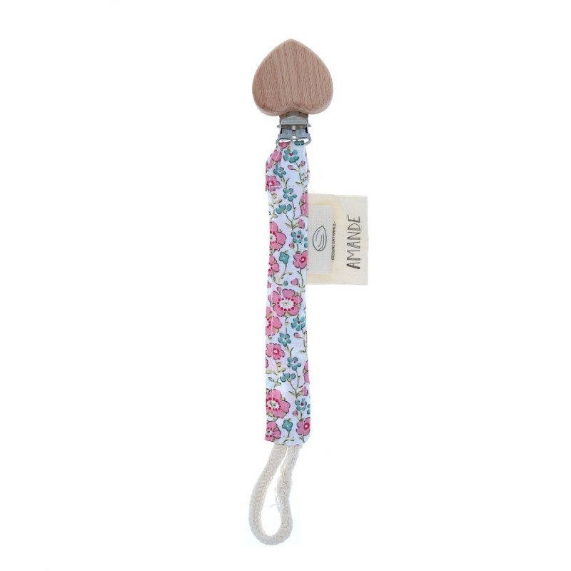 Attache tétine coeur - bouquet mahaut Attache tétine coeur - bouquet mahaut