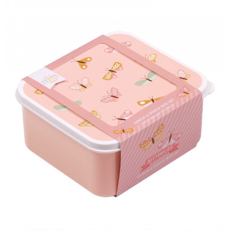Set de 4 boîtes à tartines/goûter - Papillons Set de 4 boîtes à tartines/goûter - Papillons
