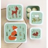 Set de 4 boîtes à tartines/goûter - Amis de la forêt
