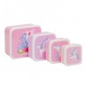 Set de 4 boîtes à tartines/goûter - Licorne