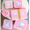 Set de 4 boîtes à tartines/goûter - Licorne