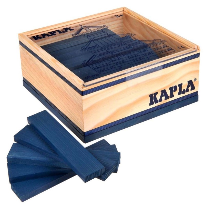 Kapla boite 40 pcs - Bleu foncé Kapla boite 40 pcs - Bleu foncé