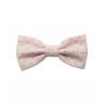 Barrette grand noeud - Rose pois gris