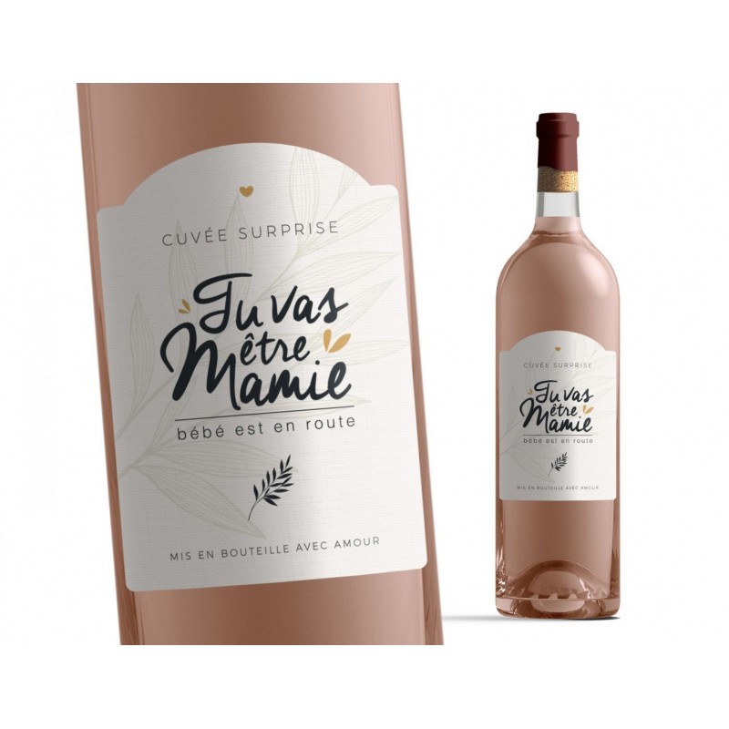 Etiquette bouteille mamie - Tu vas être mamie Etiquette bouteille mamie - Tu vas être mamie