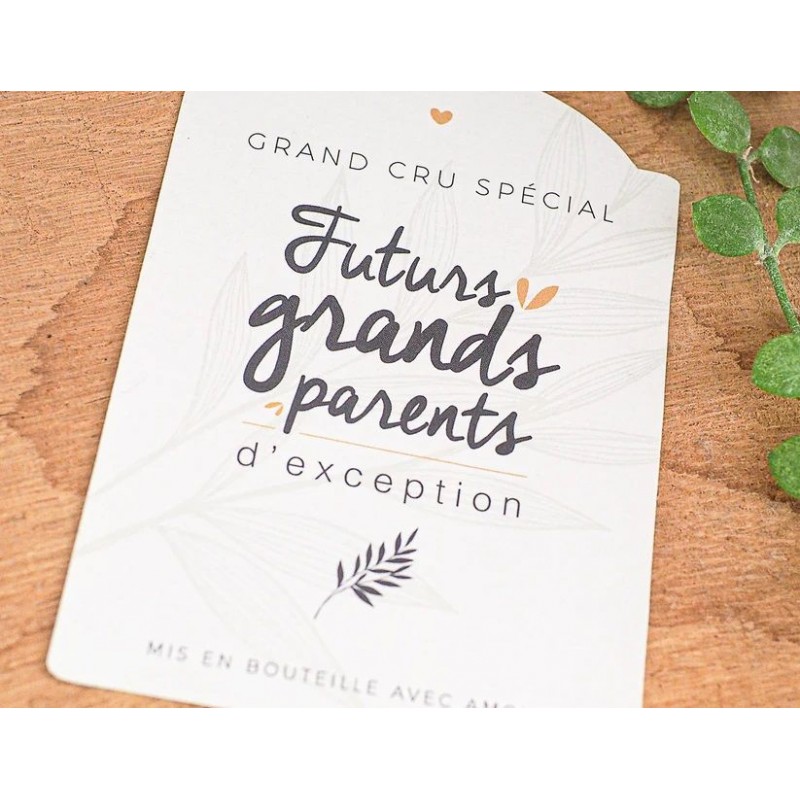 Etiquette bouteille grands-parents - Futurs grands-parents