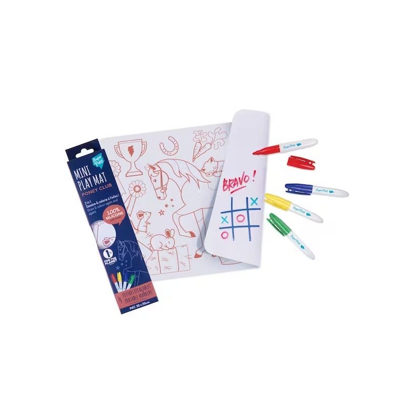Mini set de table en silicone playmat - Poney club Mini set de table en silicone playmat - Poney club