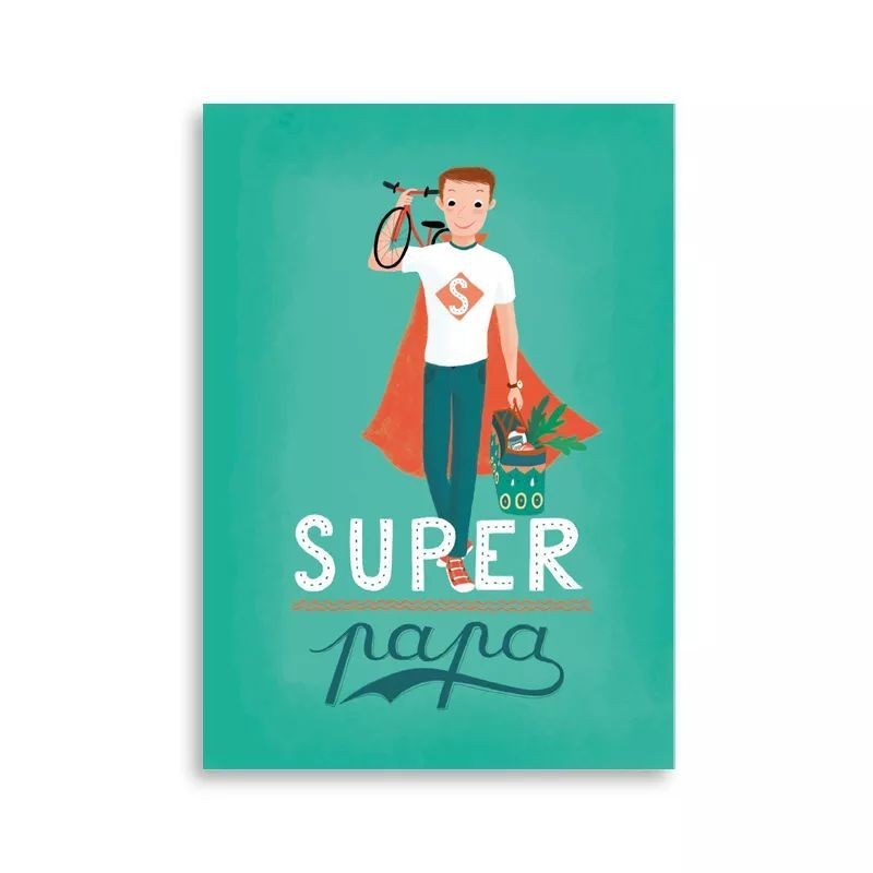 Carte à thème "Super papa" (+enveloppe) Carte à thème "Super papa" (+enveloppe)