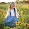 Robe de paysanne médiévale bleue, 7-8 ans