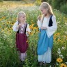 Robe de paysanne médiévale bleue, 7-8 ans