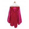 Cape de princesse en velours fuchsia, 3-4 ans