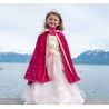 Cape de princesse en velours fuchsia, 3-4 ans