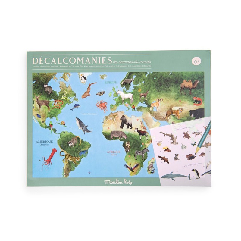 Mappemonde avec décalcomanies - Tout autour du monde Mappemonde avec décalcomanies - Tout autour du monde