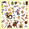 160 stickers métallisés Médieval