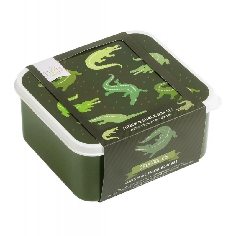 Set de 4 boîtes à tartines/goûter - Crocodiles Set de 4 boîtes à tartines/goûter - Crocodiles