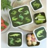 Set de 4 boîtes à tartines/goûter - Crocodiles