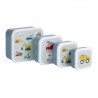 Set de 4 boîtes à tartines/goûter - Véhicules