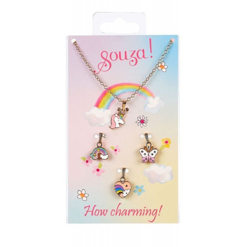 Set collier et charms - Miracles (licorne, arc-en-ciel, papillon, coeur) Set collier et charms - Miracles (licorne, arc-en-ciel, papillon, coeur)