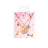 Collier BFF coeur arc-en-ciel rose
