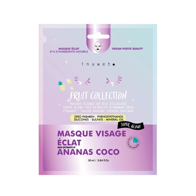 Masque visage Biocellulose - Eclat ananas coco Masque visage Biocellulose - Eclat ananas coco