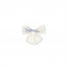 2 Barrettes noeuds crème à pois