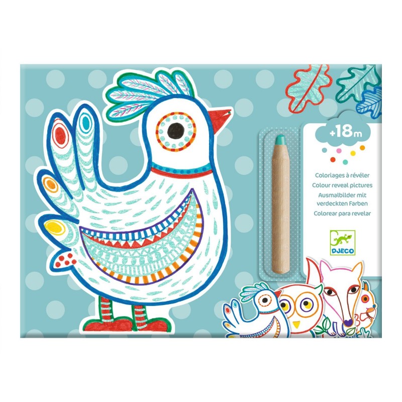 Coloriages à révéler - Animaux de la forêt Coloriages à révéler - Animaux de la forêt