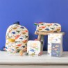Lot de 2 boîtes à lunch dinosaures moutarde