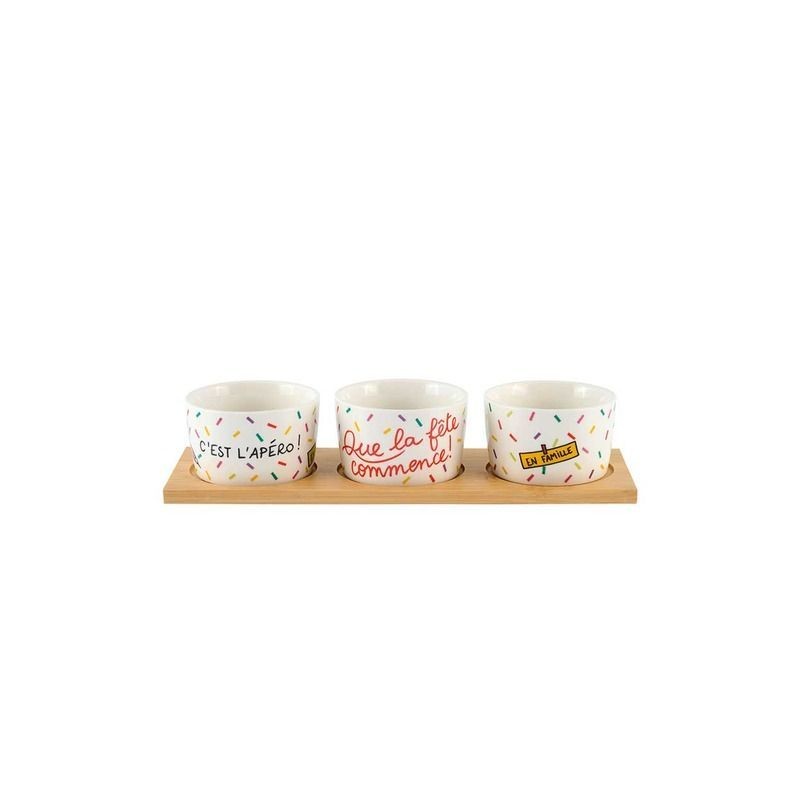 Set de 3 raviers + plateau DUBARO - Que la fête commence